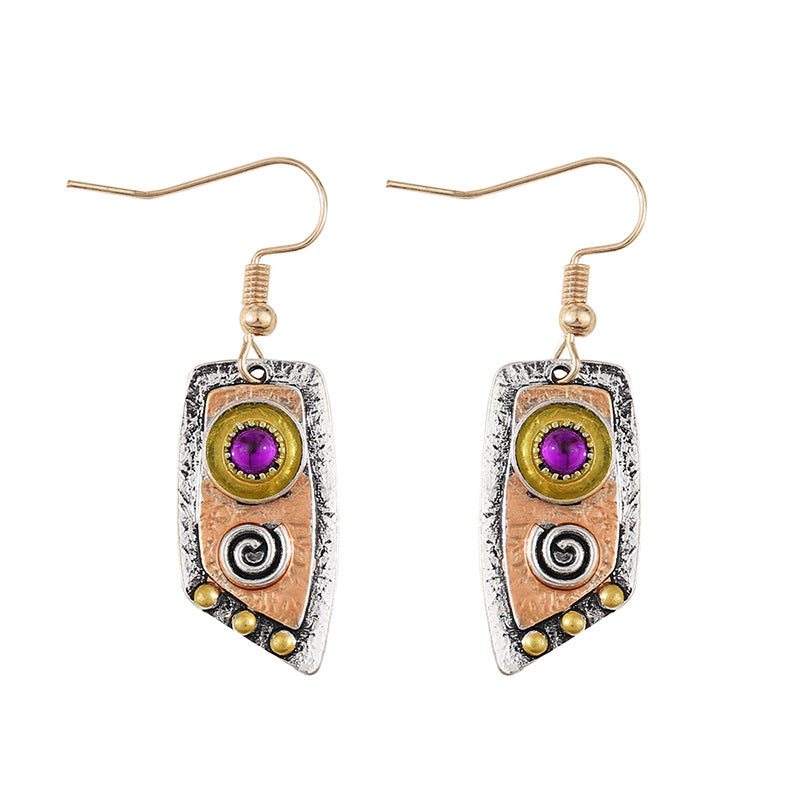 Wholesale Vintage Leather Pattern Earrings