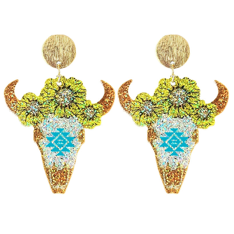 Wholesale Western cowboy style acrylic earrings