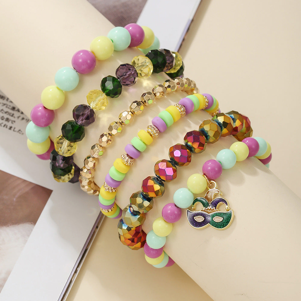Wholesale Colorful Carnival Polymer Clay Purple Bracelet