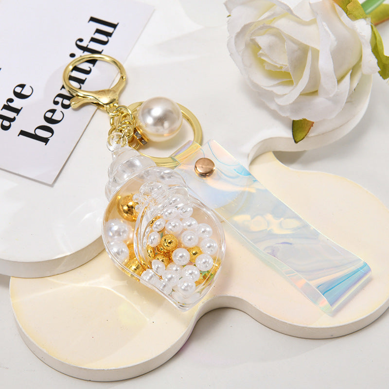 Wholesale Pearl Small Conch Keychain Acrylic