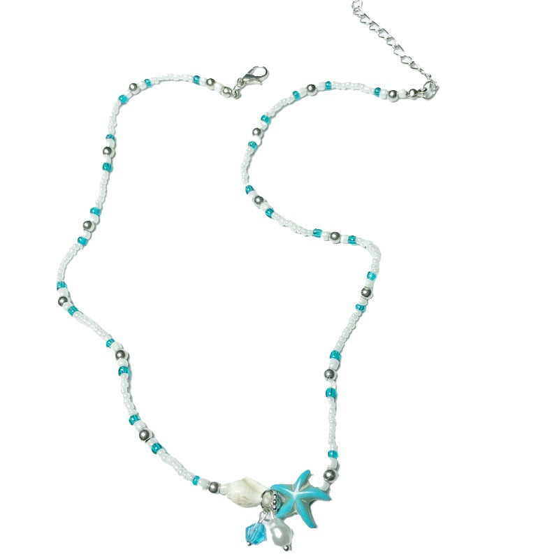 Wholesale Bohemian Starfish Creative Conch Beaded Shell Clavicle Chain