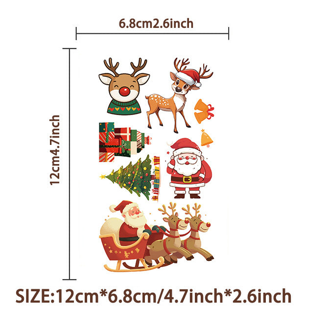 Wholesale 10pcs cartoon Christmas holiday tattoo stickers