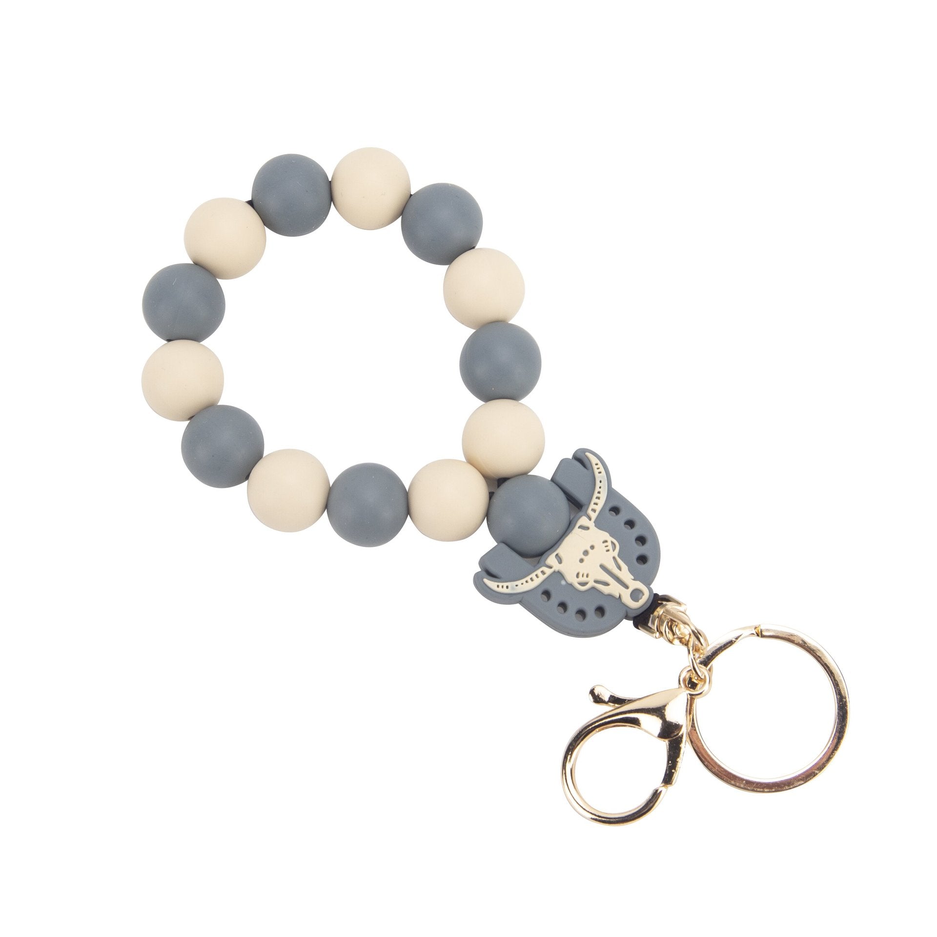 Wholesale Silicone Small Rainbow Beads Keychains