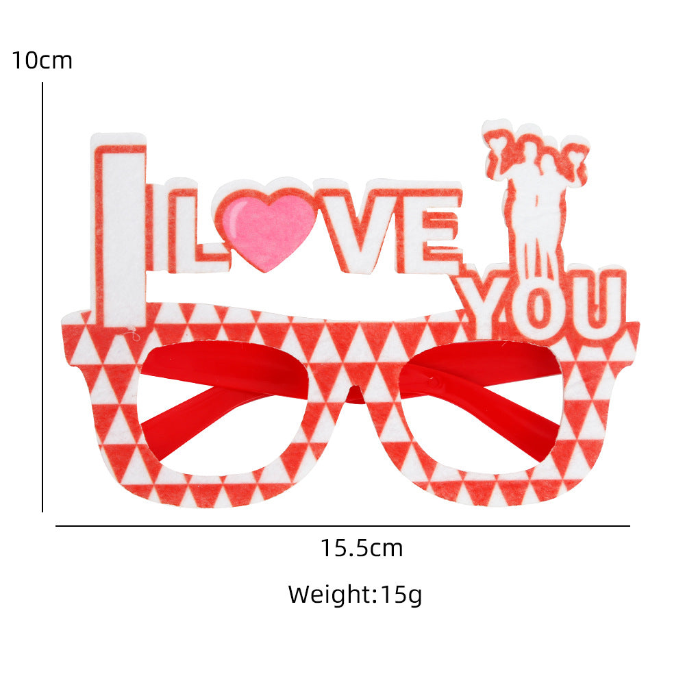 Wholesale Valentine's Day Glasses Party Decorations LOVE Love Glasses Frame Holiday Party Dress Up Photo Props