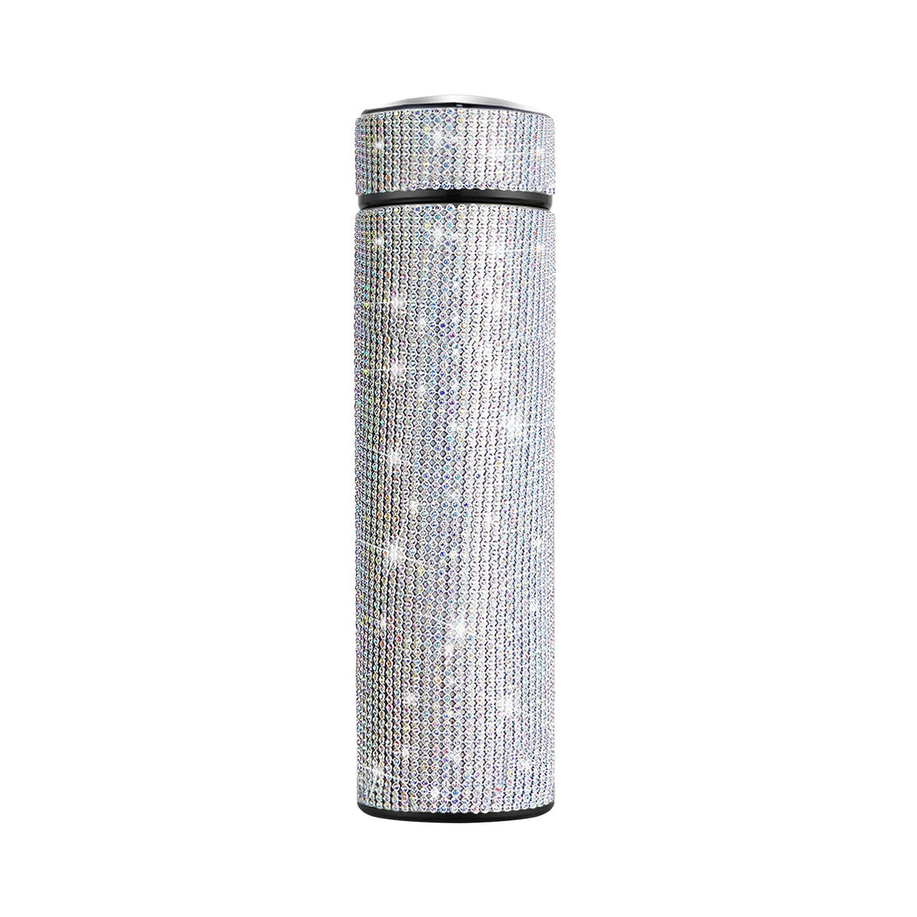 Wholesale 17oz Stainless Steel Diamond-encrusted Smart Thermos Cup with LED Temperature Display Straight Tumbler Cup