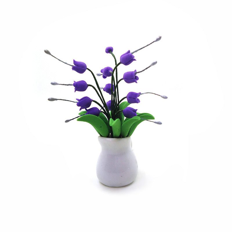 Wholesale 1:12 Dollhouse Mini Clay Flower Plant Pots