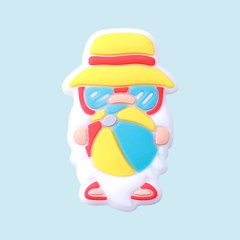 Wholesale 20pcs Summer Theme Gnome Cartoon Alphabet Silicone Beads