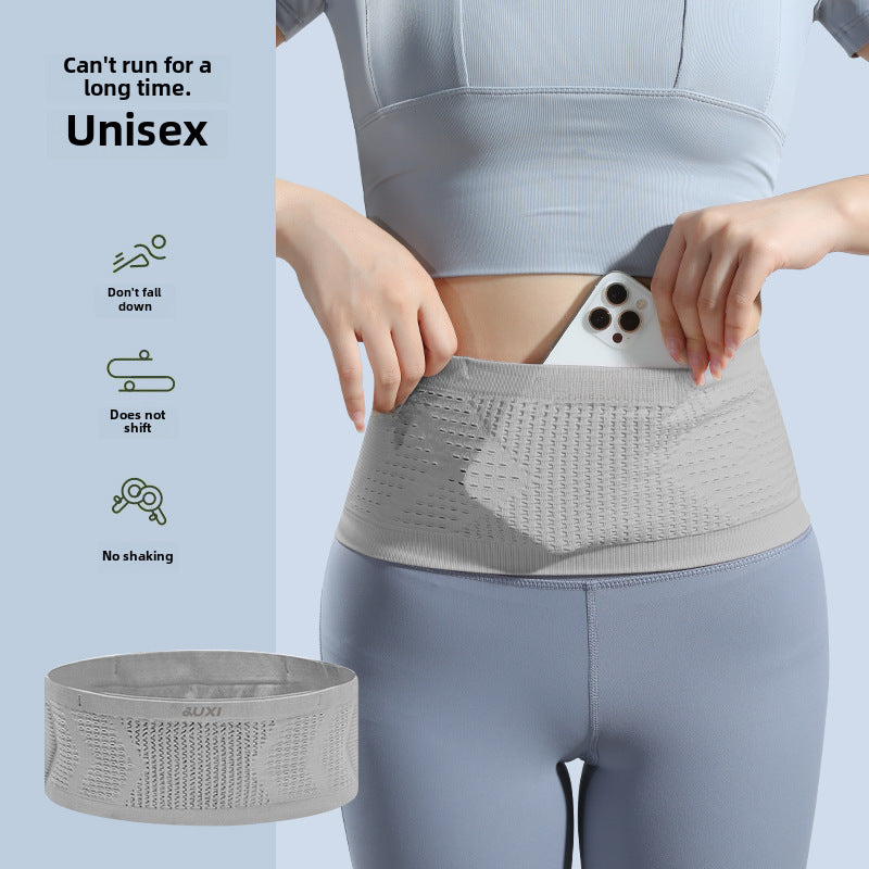 Wholesale Running waist bag multifunctional close-fitting outdoor invisible mobile phone bag men and women knitted water-repellent sports waist bag