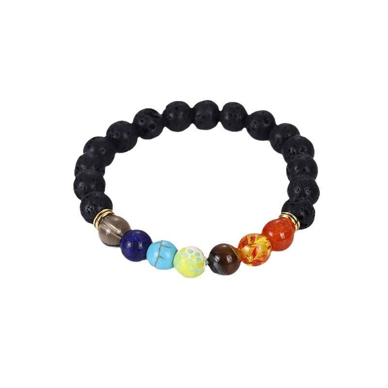 Wholesale Colorful Volcanic Stone Handmade Beaded Bracelet