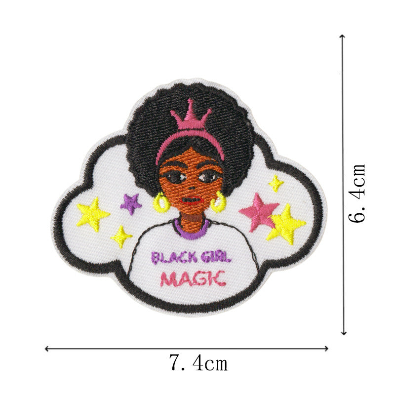 Wholesale Embroidered Patch With Black Independence Day Design Sew On Decorative Badge For Coats Casual Craft Supply For Resale