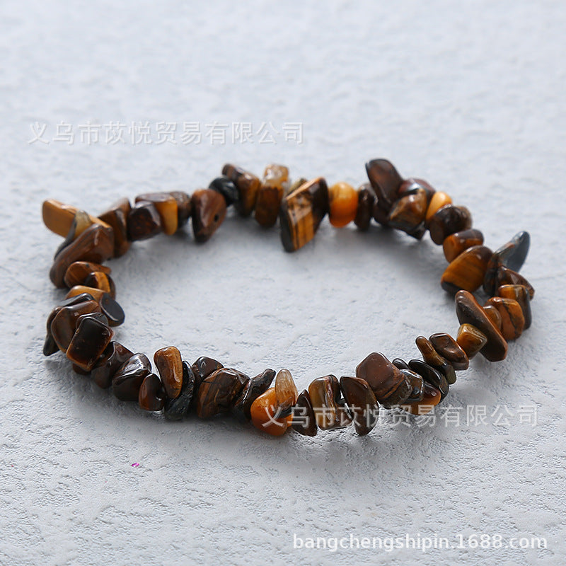 Wholesale 5pcs natural crystal gravel elastic bracelet colorful gravel bracelet