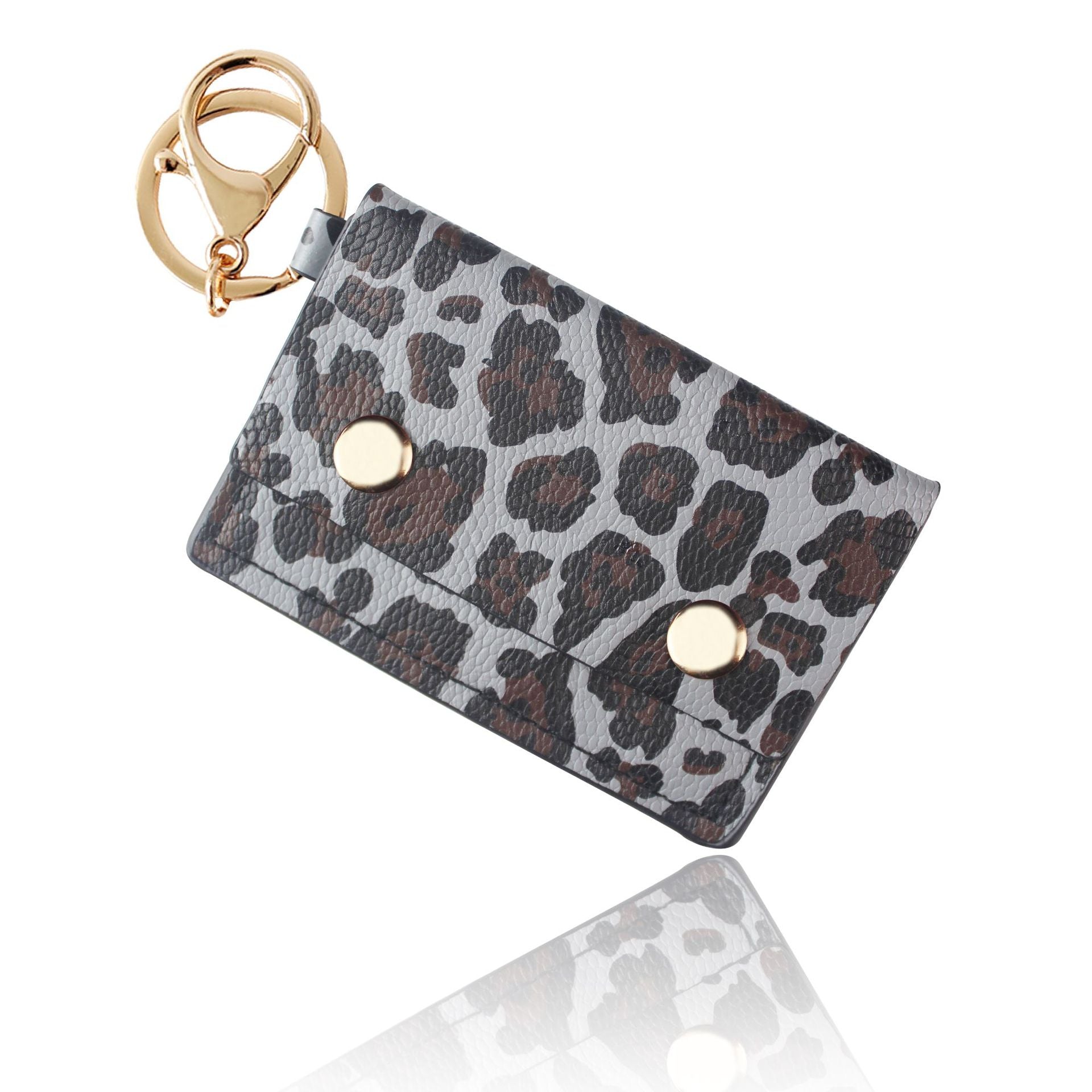 Wholesale Leopard Leather PU Zero Wallet Card Bag Keychain