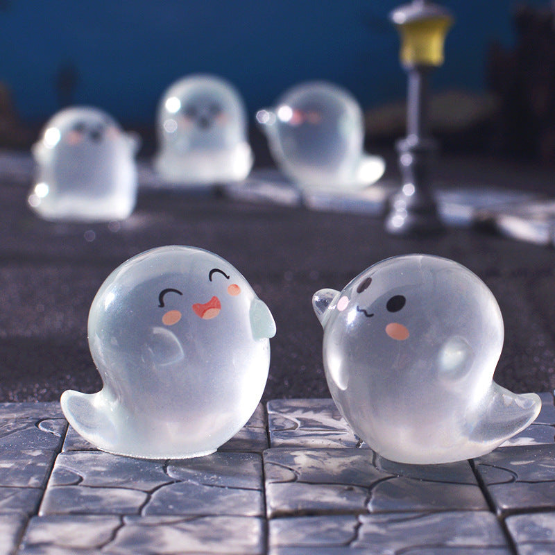 Wholesale  Glowing Ghost Resin Car Decoration - Cute Luminous Micro Landscape Ornament,  Trendy Home Decor Accent,  Birthday Gift