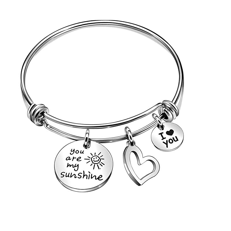 Wholesale Stainless steel you are my sunshine Bracelet