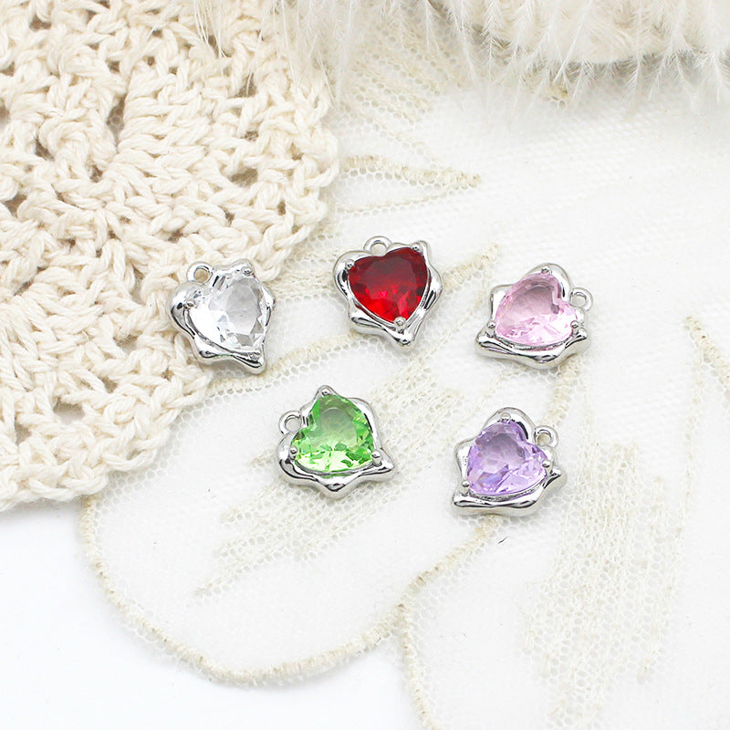 Wholesale Copper Micro Inlaid Colored Irregular Water Droplet DIY Jewelry Accessories