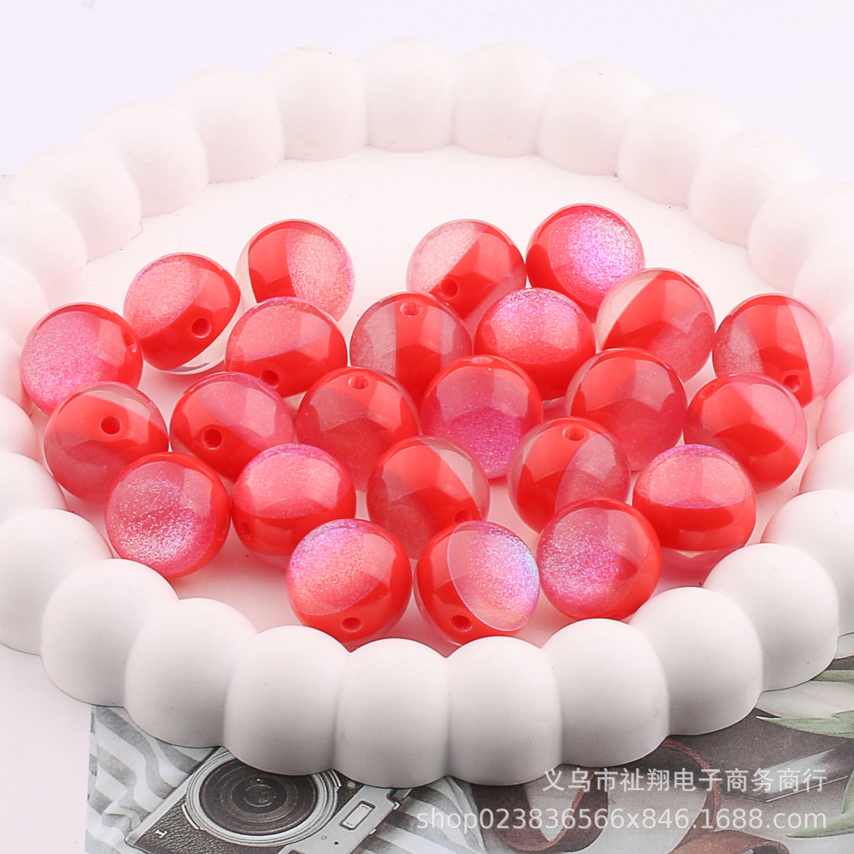 Wholesale 20pcs Lollipop Straight-hole Resin Fine Glitter DIY Beads