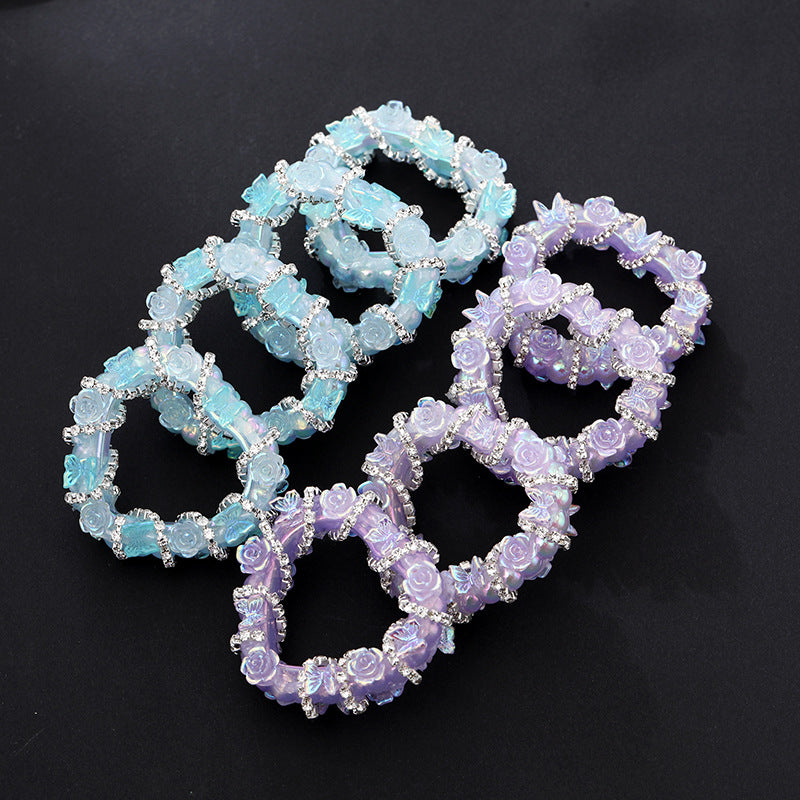 Wholesale 2PCS/Pack Full Diamond Heavy Industry Butterfly Flower Love Flower Ball diy Hand-made Trendy Play Beaded Mobile Phone Bag Bag Hanging Chain Accessories