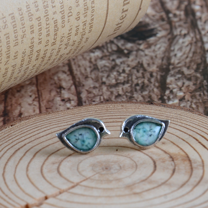 Wholesale Sky blue three sparrow necklace