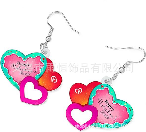Wholesale Valentine's Day Acrylic  Heart Donut Earrings
