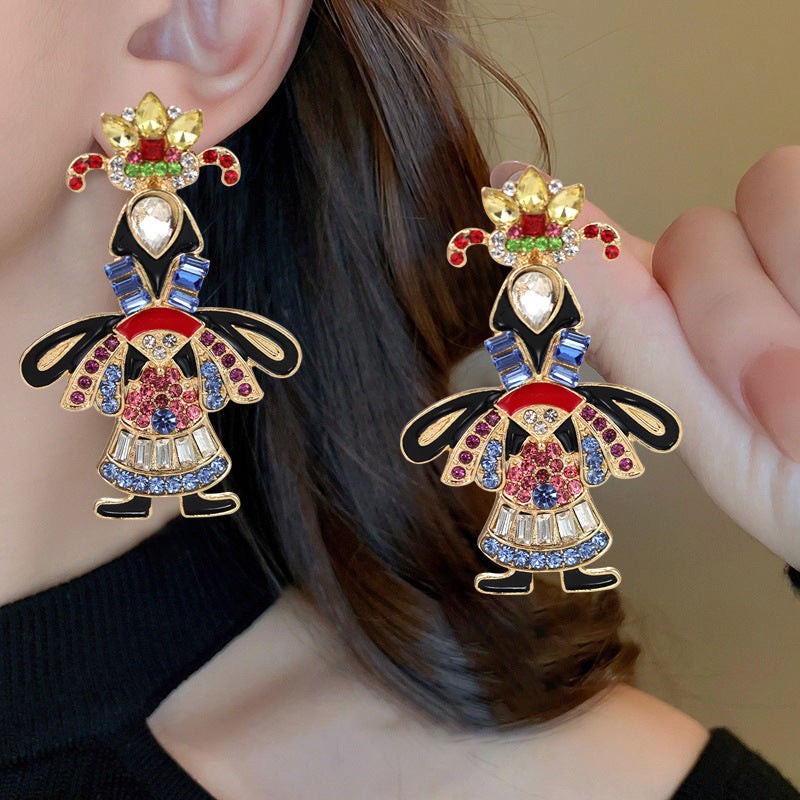 Wholesale Medieval vintage retro princess palace style rhinestone Earrings