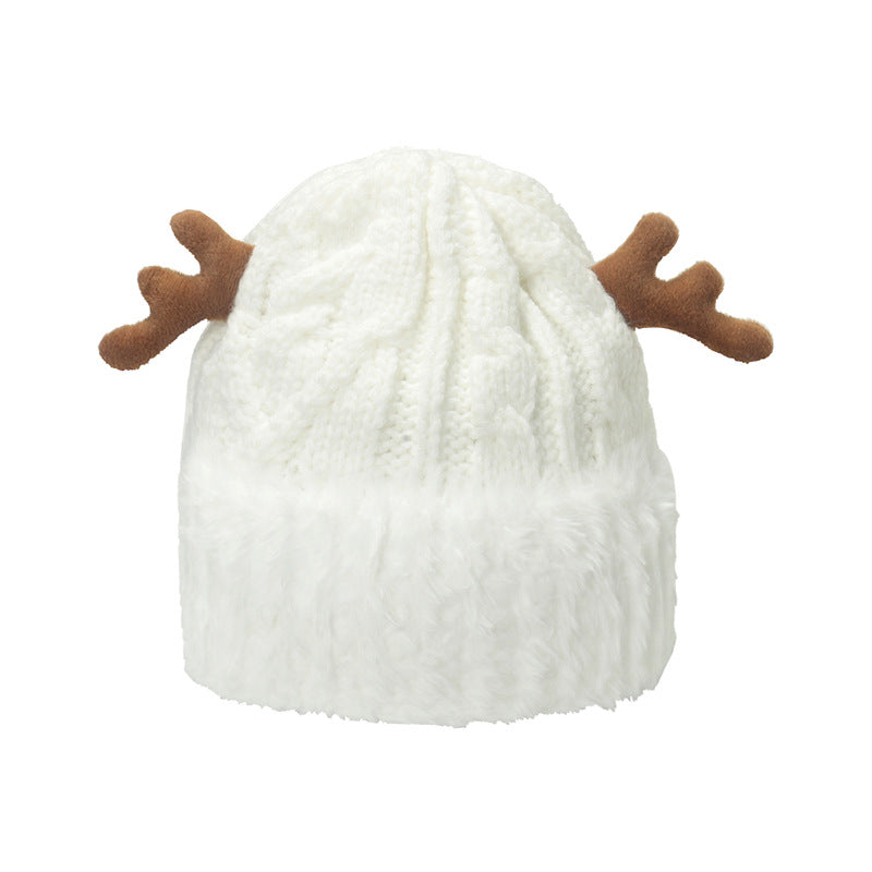 Wholesale 2023 Christmas Autumn and Winter Warm Antlers Plush Knitted Hat