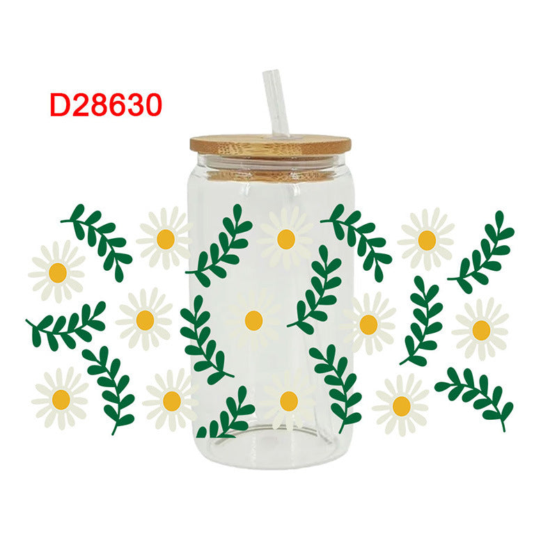 Wholesale Tulip Flower Leaf Series 16oz Cup UV DTF Wraps