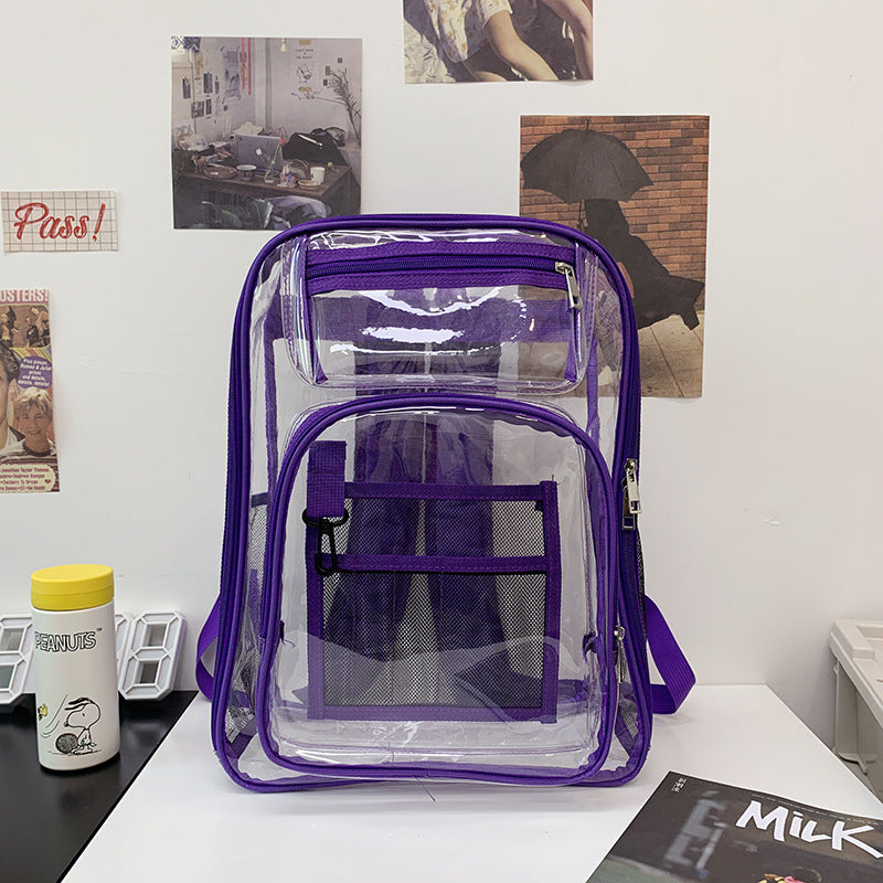 Wholesale PVC Large Capacity Jelly Colored Transparent Backpack
