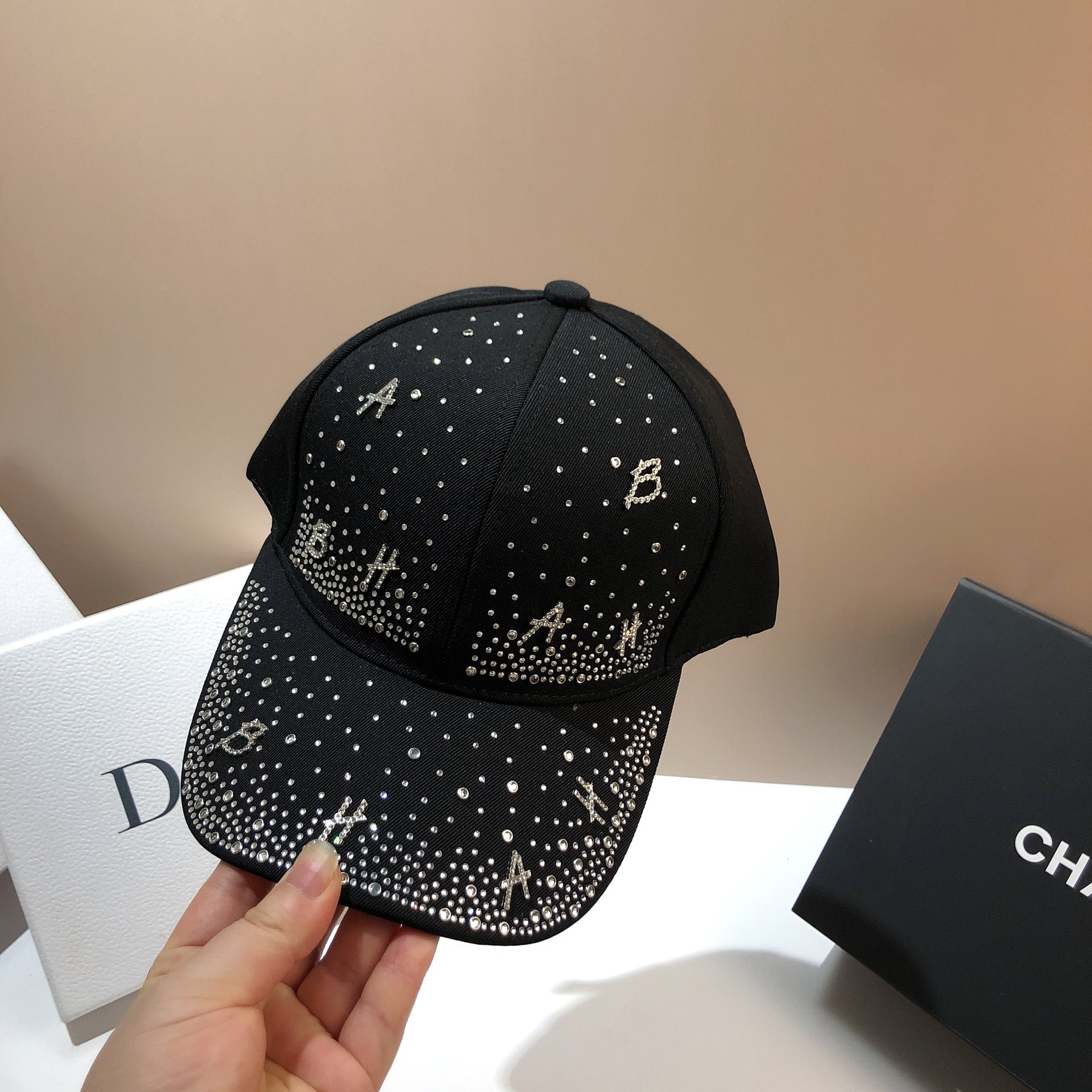 Wholesale Cotton Hot Rhinestone Three-dimensional Letter Baseball Cap