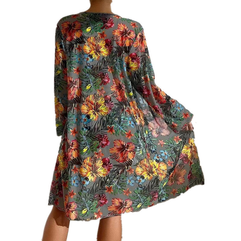 Wholesale Printed Three-piece Cover Up Polyester Swimwear