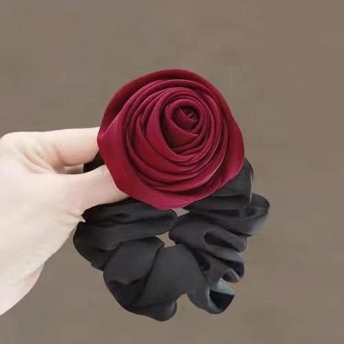 Wholesale Rose Fabric Large Intestine Hair Tie