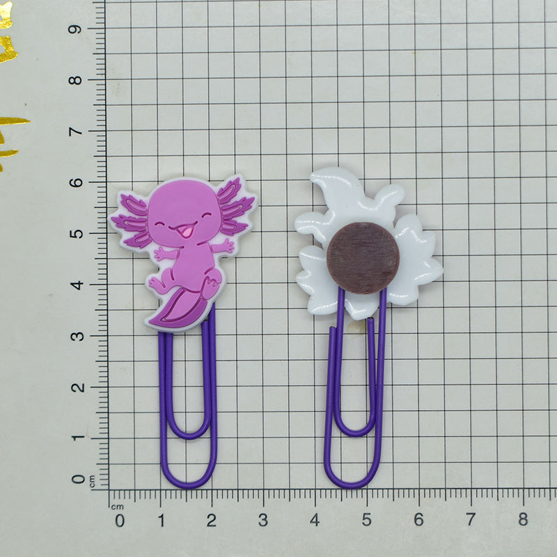 Wholesale Random 50pcs Cartoon Ocean Salamander Animal Paperclip Bookmark
