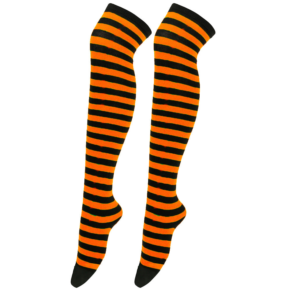 Wholesale Halloween Zebra Over-the-Knee Striped Socks