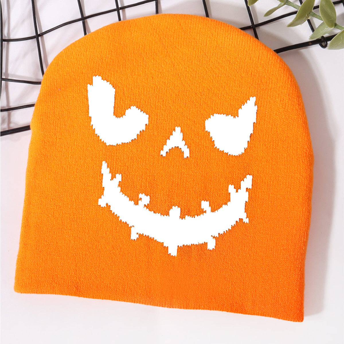 Wholesale Halloween Pumpkin Pattern Knitted Hat