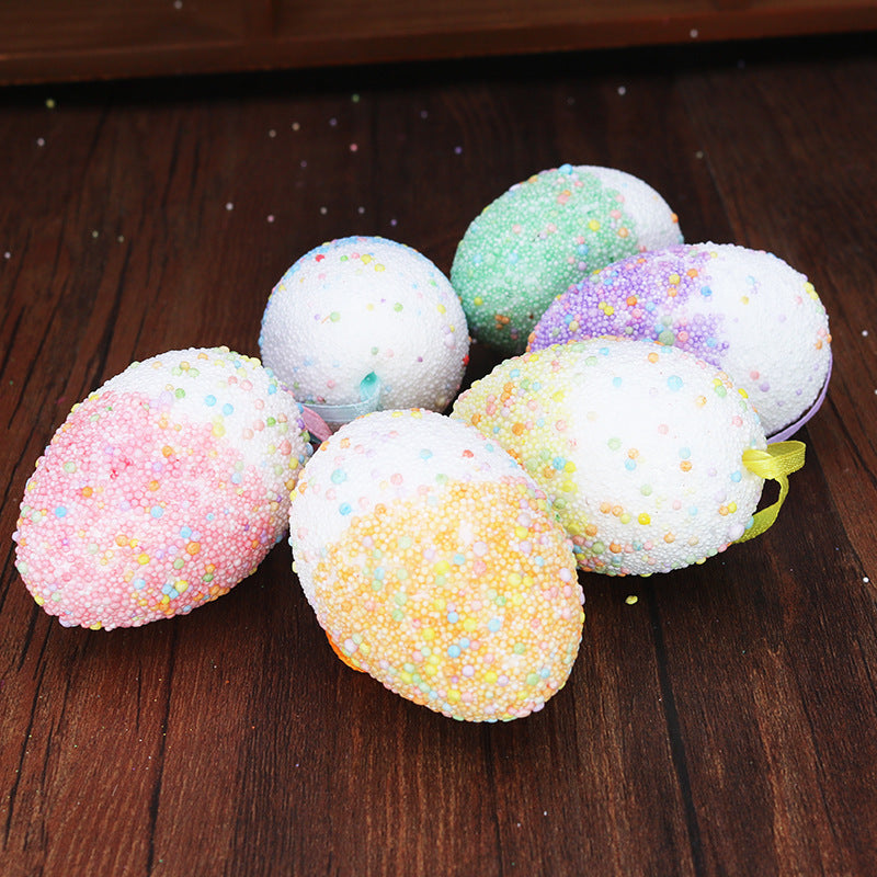 Wholesale Easter Foam Eggs 4*6CM Double Layer Colorful Eggs