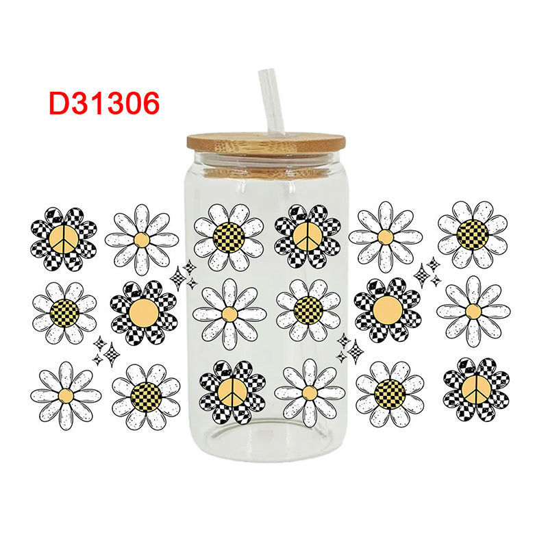 Wholesale Flower Mushroom Bow 16oz Cup UV DTF Wraps