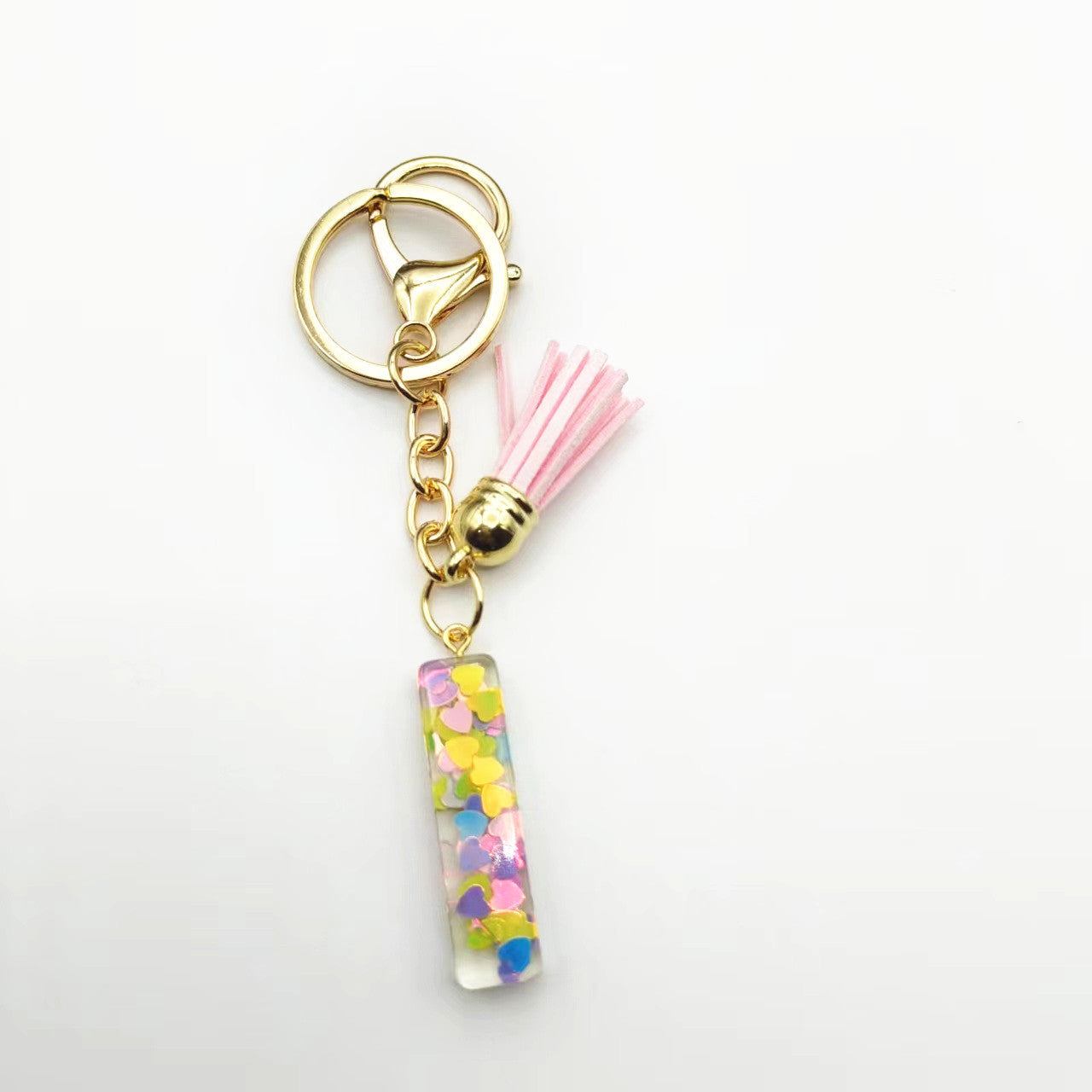 Llavero de letra acrílica de resina de barril de Tassel