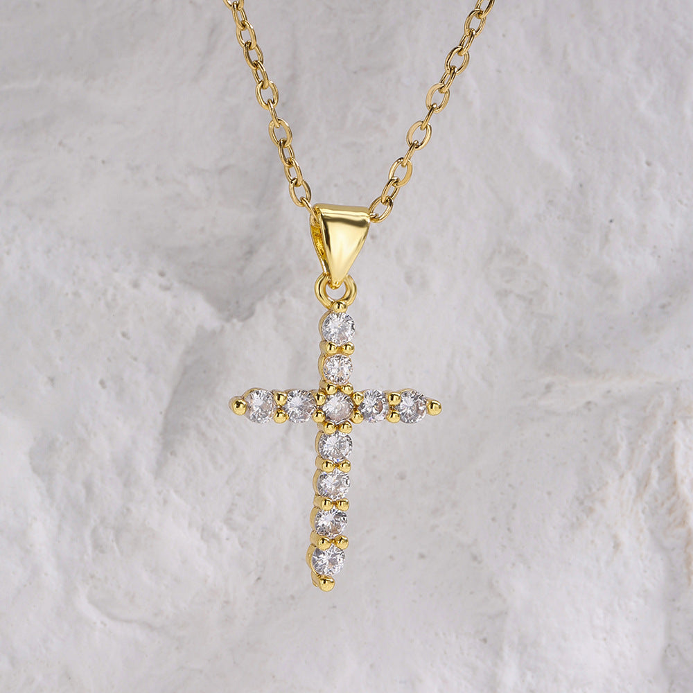 Wholesale Geometry Pendant Zircon Gold Plated Necklaces