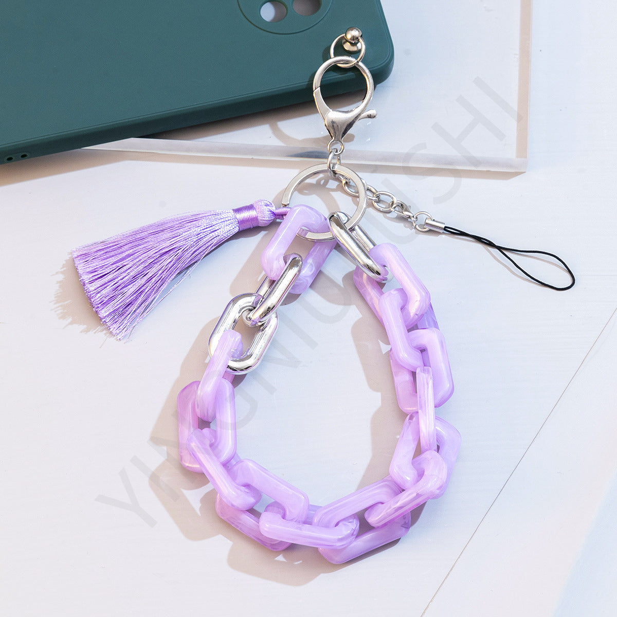 Wholesale Acrylic Colorful Tassels Keychains