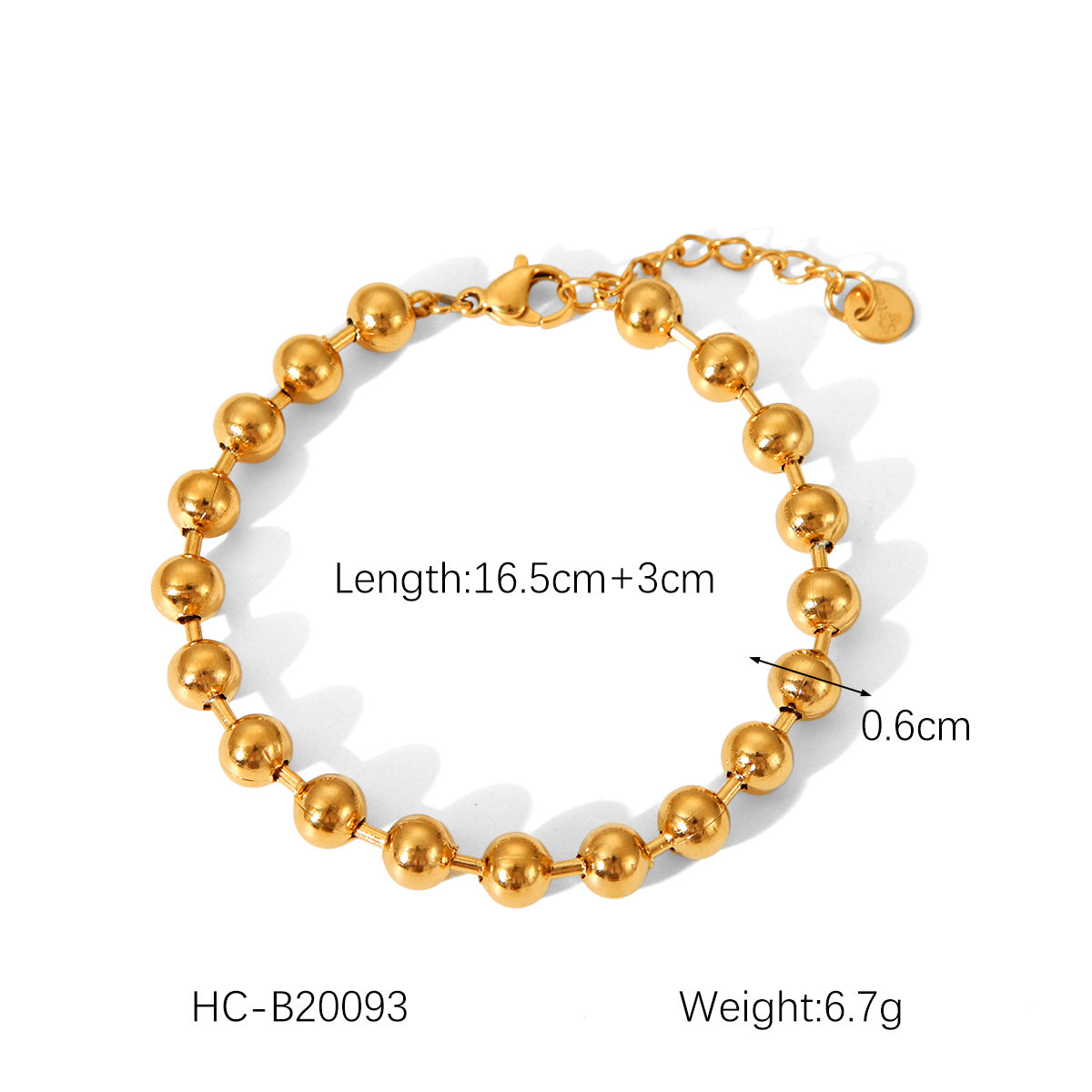 Wholesale Hot Selling 18K Gold Plated Bracelet Stainless Steel Bracelet Female INS Style Fashion Ball Ball Chain Handmade Chain Jewelry