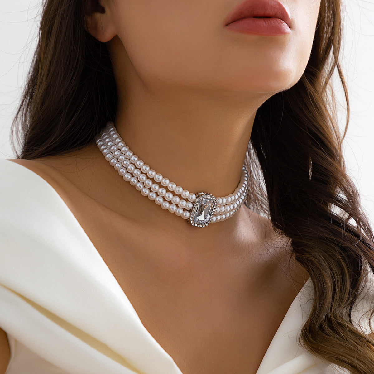 Wholesale of Multi-layer Rice Shaped Pearl Necklaces