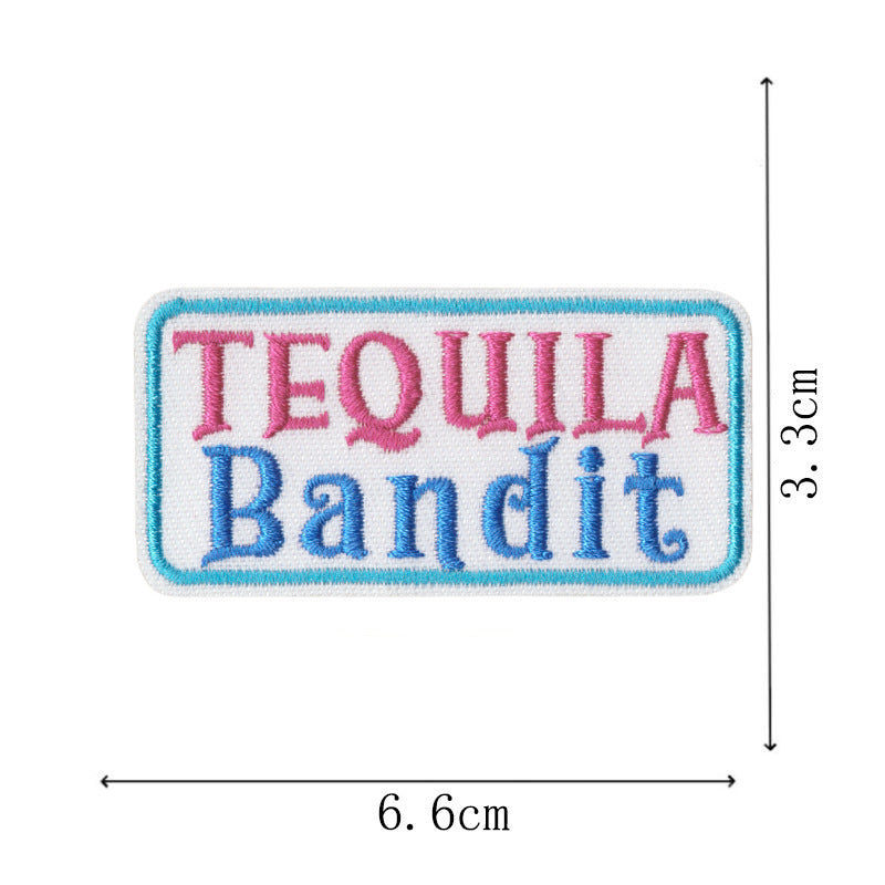 Wholesale Stylish Bar Theme Embroidered Patches Embroidery Thread Set Of 16 Cartoon Letter Badges For et DIY Scrapbook Fashion Accessory