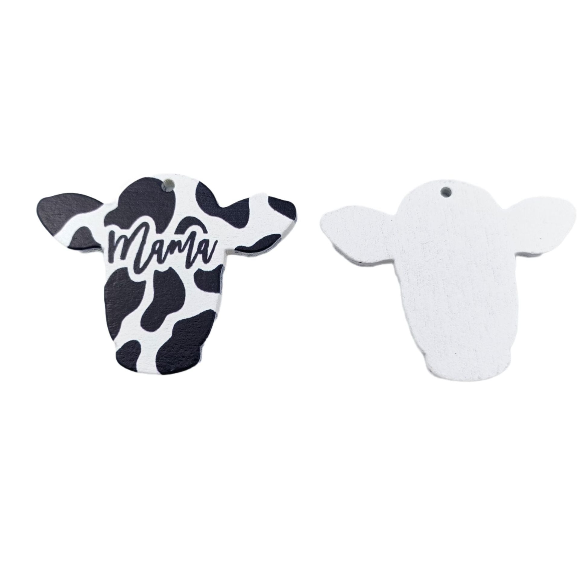 Wholesale Wooden Milk Cow Head Mother's Day Gift MAMA Keychain