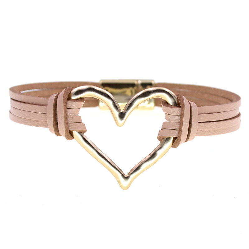 Wholesale Layered large heart-shaped women' s bracelet