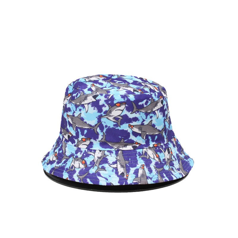 Wholesale Polyester Shark Double-sided Printing Fisherman Hat
