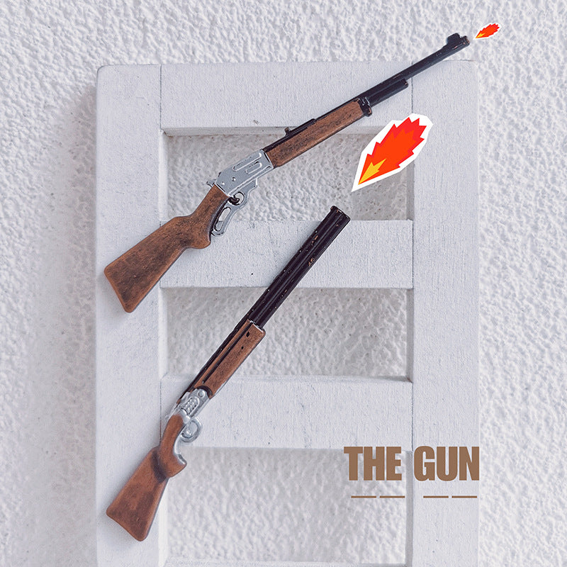 Wholesale Alloy Miniature Vintage Hunting Rifle Toy Gun Model For Dollhouse ama Craft Supply