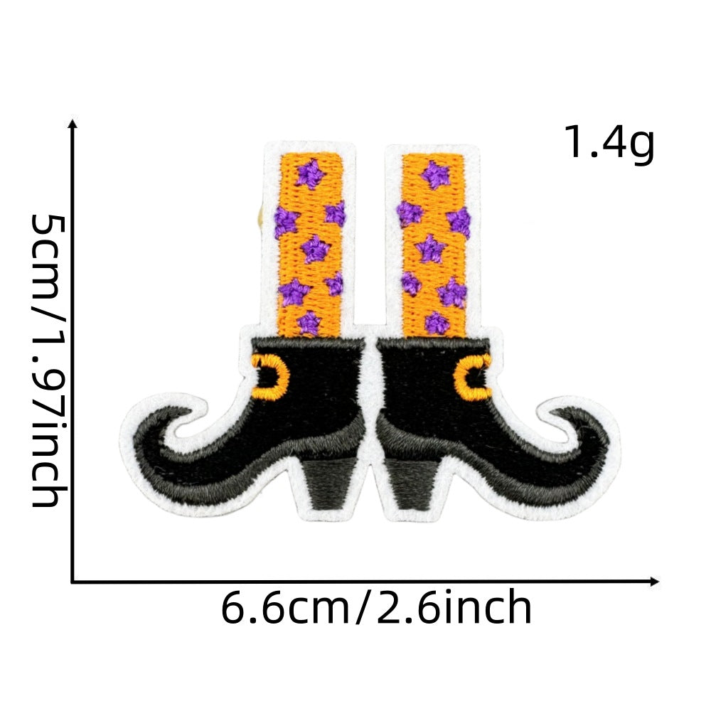 Wholesale Polyester Iron On Embroidered Patches  Pumpkin Ghost Black Series Home Decor Accent