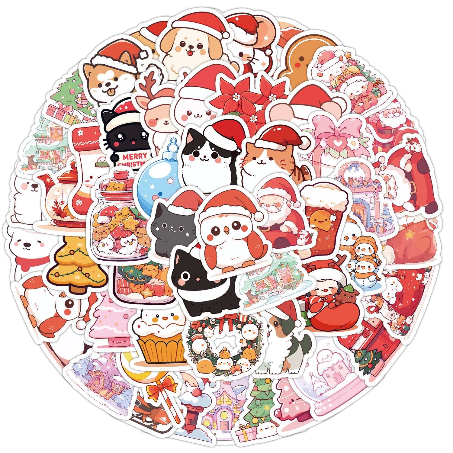 Wholesale 50pcs Christmas Graffiti Sticker Pack Children' s Cute Luggage Stickers
