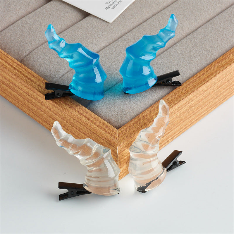 Wholesale devil horns headdress edge Hair Clips 3. 8* 2* 3. 8cm