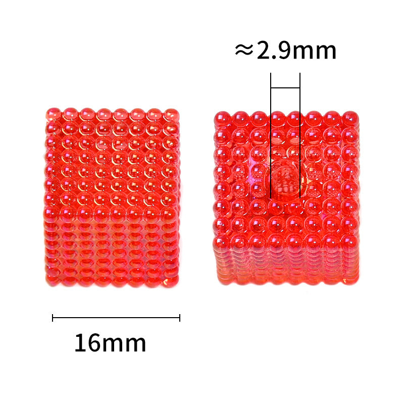 Wholesale 100pcs 16mm Acrylic Transparent Color Square Bead