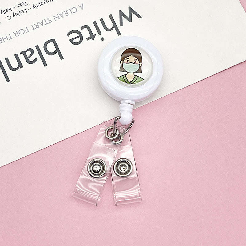 Wholesale Doctor Nurse Work Permit Chest Badge Back Clip Easy Pull Double Pimp Multi functional Keychains